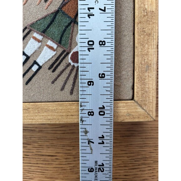 VTG Navajo Sand Art Painting Rainbow Ceremony 6.5”x10.5” Framed Signed Yazzie - Picture 9 of 9